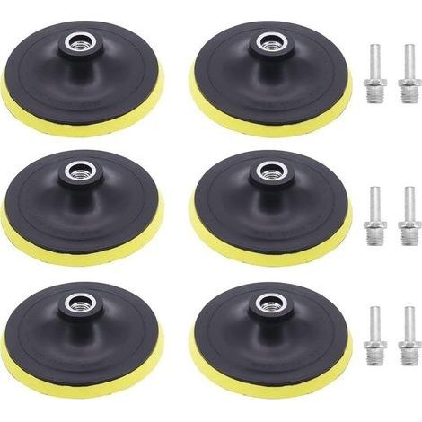 6 Pcs 5 Pouce 125mm Assiette de Ponçage avec M14 Mandrin Plateau de Ponçage pour Perceuse, Meuleuse d'angle (1/5)