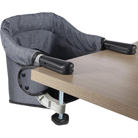 Toogel Siège de Table pour Bébé, Chaise Haute Portable Pilante avec Harnais de Sécurité, Chaise Enfant de Table avec Sac de Transport pour Maison et Voyage (Gris) (1/5)