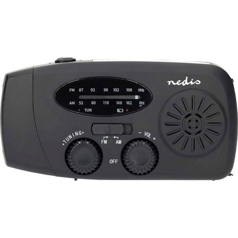 Nedis RDFMCR2000BK Radio di emergenza FM, FM, AM Radio di emergenza, FM Nero (1/5)