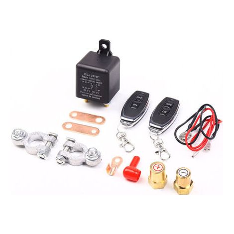 Interrupteur de coupure de batterie 12 V, relais 12 V 200 A avec 2 télécommandes, antivol pour voiture, bateau, camion, camping-car (200 A) (1/4)