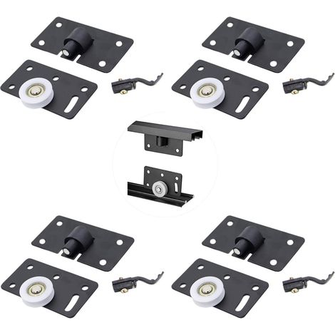 Lot de 4 roulettes nylon pour porte d'armoire coulissante, compatible porte de garde-robe (1/5)