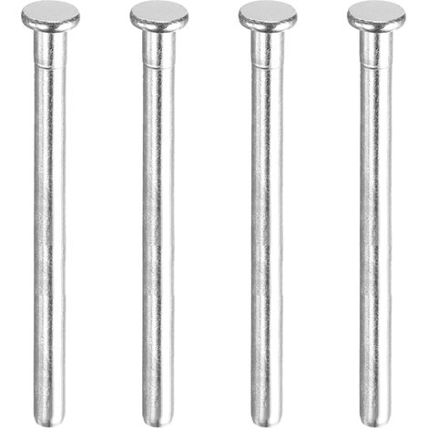 4Pcs 3 Pouces Goupilles de Charnière de Porte, Charnière Intérieure Brossée Amovible de Sécurité pour Porte en Bois de Remplacement, Argenté (1/5)