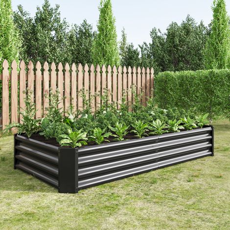 Huerto urbano elevado de metal 180x91x30 cm OKMYHOME (1/5)