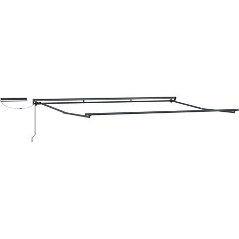 Store banne  Auvent rétractable électrique Anthracite et blanc 5 × 3,5 m