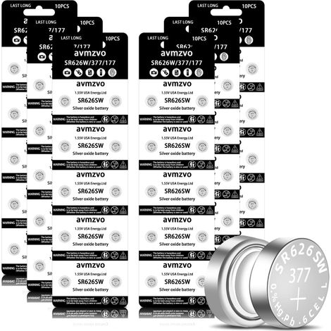 SR626 Lot de 60 Piles Bouton pour Montre SR626SW 377 626 1,5 V (1/5)
