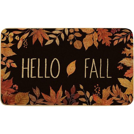 Tapis De Sol - Tapis D'Entrée Antidérapant En Polyester - Motif Automnal À Carreaux - Pour Intérieur - 45 x 75 cm - 1 Pièce (1/5)