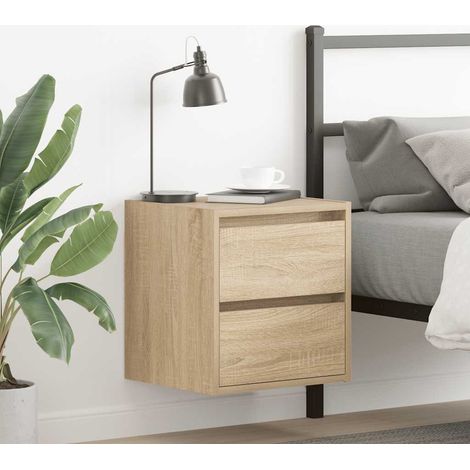 Mesilla de noche de pared roble Sonoma 38x34x40 cm vidaXL (1/5)
