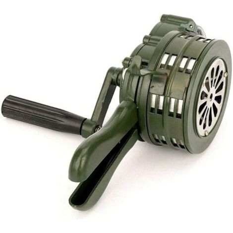 Pair Klaxon à manivelle sirène portable 110dB alarme en métal à commande manuelle alarme de sécurité d'urgence Air Raid
