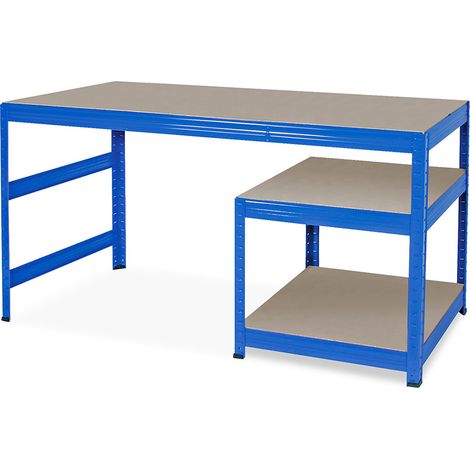 BRB Packtisch/Werkbank, BxTxH 1500x600x900 mm, Unterbau BxTxH 600x600x515 mm, blau (1/2)