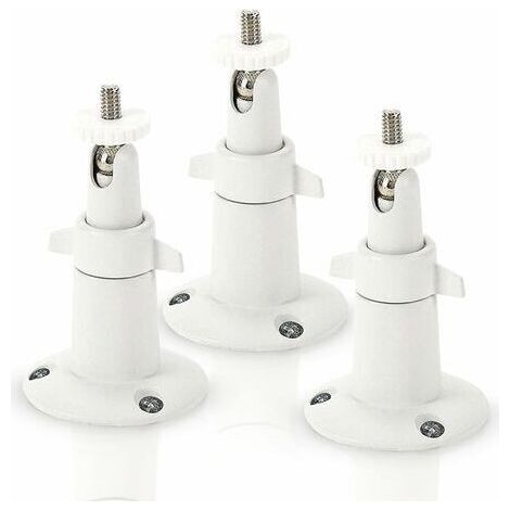 QORVA-Support mural en métal pour caméras de sécurité intelligentes Arlo – Support réglable en aluminium intérieur/extérieur pour caméras Arlo et autres modèles compatibles (paquet de 3, blanc)