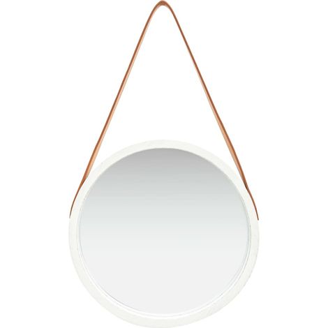 Maison Exclusive - Specchio da Parete con Cinghia 40 cm Bianco