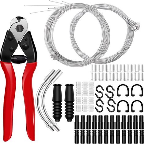 Set di 96 cavi freno per bicicletta, set universale di cavi freno per bicicletta, set di guaine per cavi freno per bicicletta, cavo freno per bicicletta in acciaio inossidabile, cavo del cambio con fr (1/5)