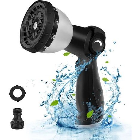 Pistola per irrigazione da giardino ZOLGINAH, 10 modalità di spruzzo, pistola ad alta pressione per tubo flessibile per la pulizia dell'auto, l'irrigazione del prato e del giardino (grigio) (1/5)