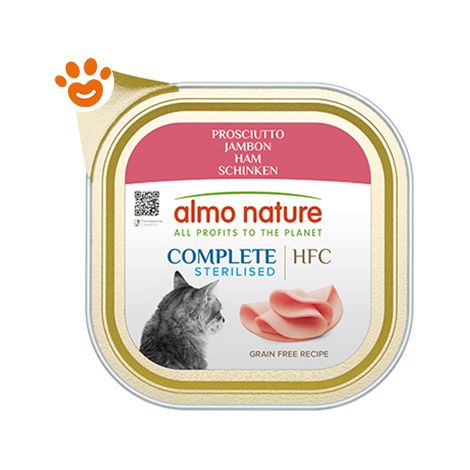 Almo Nature Cat HFC Complete Sterilized Prosciutto - Almo Nature Cat HFC Complete Sterilized Prosciutto - Vaschetta Da 85 Gr