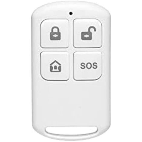 télécommande sans Fil, Compatible avec Les Panneaux HUXGO, Touche SOS, armement et désarmement du système de sécurité, Blanc