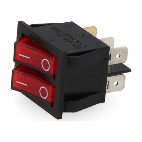 Interruttore doppio on/off illuminato da incasso 15a
