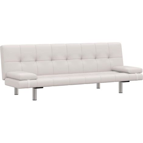 Maison Exclusive - Divano Letto con 2 Cuscini Similpelle Regolabile Bianco Crema