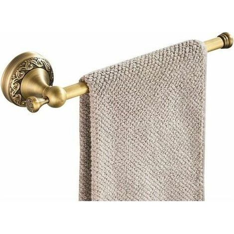 – Porte-serviettes vintage en laiton massif – Barre de serviette murale avec finition anti-corrosion – Installation facile incluse (1/5)