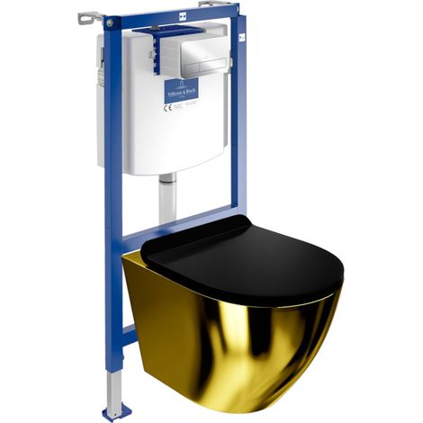 VILLEROY&BOCH WC Set mit Vorwandelement, Wand-WC und Spülknopf (1/5)