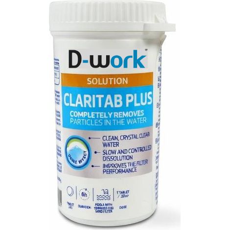 Floculant pour Piscine Claritab Plus - Présentoir 20 Tubes - Traitement Efficace et Pratique - D-Work