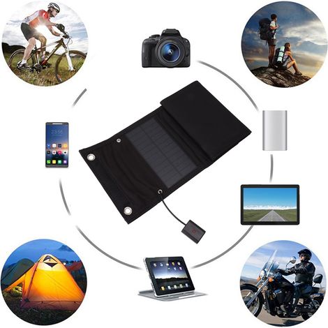 20-W-Solarpanel für den Außenbereich, faltbare und wasserdichte Solartasche, Solarzelle, 5-V-USB-Ausgang (1/5)