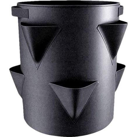 Erdbeerpflanzbeutel Erdbeertopf Erdbeeren zu Hause anbauen 6 Seidenbeutel 7 Gallonen (ca. 26,5 Liter), 30 x 35 cm Mehrfarbig (1/5)