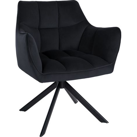 Silla de comedor Swing en terciopelo Negro Negro