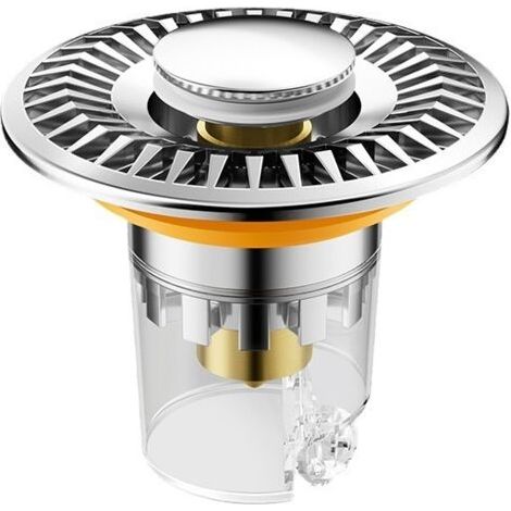 royaluxe-1 Pièce Pop-Up Bouchon Evier, 304 Bouchon d'évier en Acier Inoxydable, Couvercle pour lavabo, Flitre de Vidange Anti-Bloqué, Convient pour Salle de Bain et évier de Cuisine.(33-40mm Argenté) (1/5)