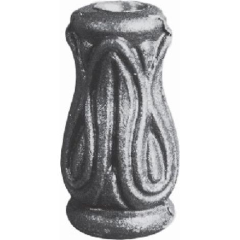 Garniture sophistiquée pour barreaux ronds de Ø16mm - H64mm L32mm - Fer forgé - À souder - DECO FER FORGE (1/3)