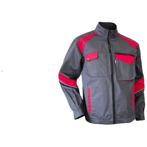 Veste de travail Multi Poches LMA Colza Gris / Rouge L. (1/3)