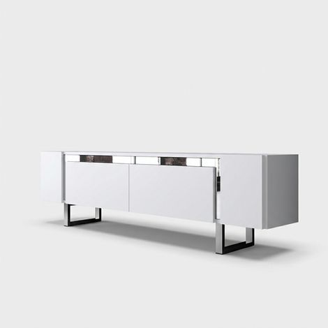 Mobili TV, tavolo TV, credenza bassa Stand Bianco Argento (1/5)