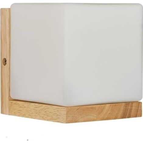 Applique Murale Intérieur Vintage Moderne Lampe Murale en Bois et Verre E27 (1/5)
