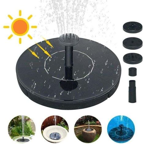 Fontaine flottante solaire, pompe à eau solaire 1,5 W pour pompe à fontaine bain d'oiseau petit bassin aquarium... -Jardin / bassins d'ornement / fontaines pour bassins d'ornement (1/5)