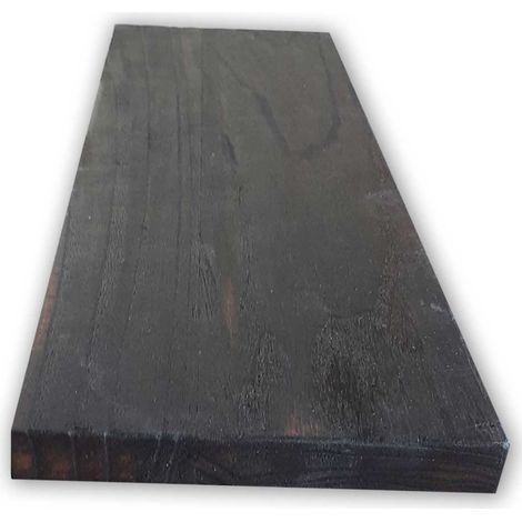 Tavola en BOIS CountryWood – trattato con metodo Yakisugi - Dimension : 5x203x2 cm - Stile: DARK CARBON full burn