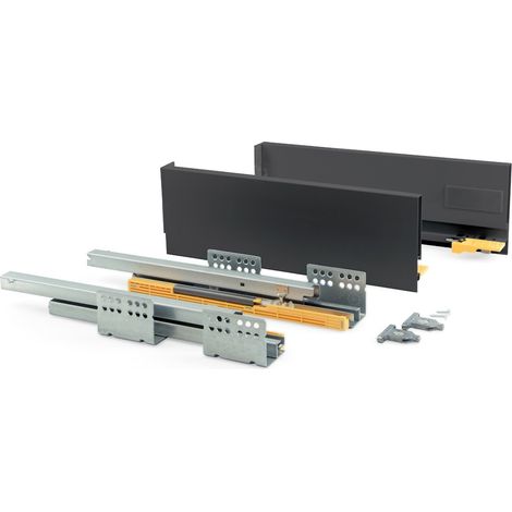 Emuca Außenschublade Concept 30Kg Höhe 185mm, Tiefe 450mm, Stahl, Weiß lackiert