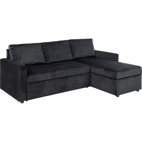 Sacramento Canapé-lit, chaise longue réversible, espace de rangement dissimulé et lit escamotable, gris anthracite. (1/5)