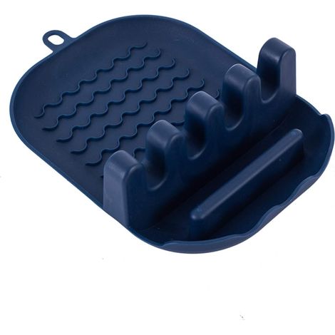 Soporte de silicona para cucharas, base antigoteo, resistente al calor, para utensilios de cocina. (1/5)