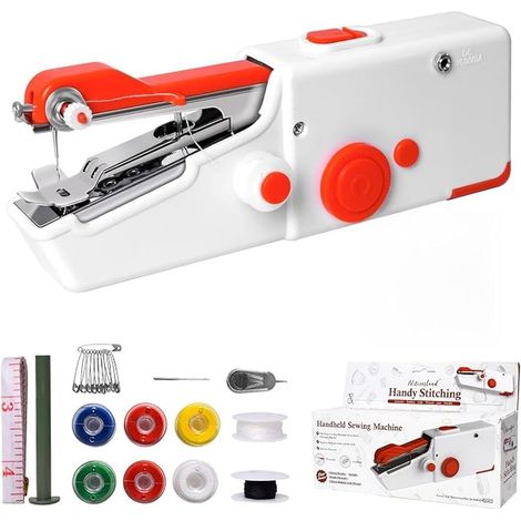 Machine à Coudre Portable, Mini Machine à Coudre Électrique Portable pour Débutant Adulte, Adapté Aux Vêtements, Tissus, Rideaux, Accueil Voyage (1/5)