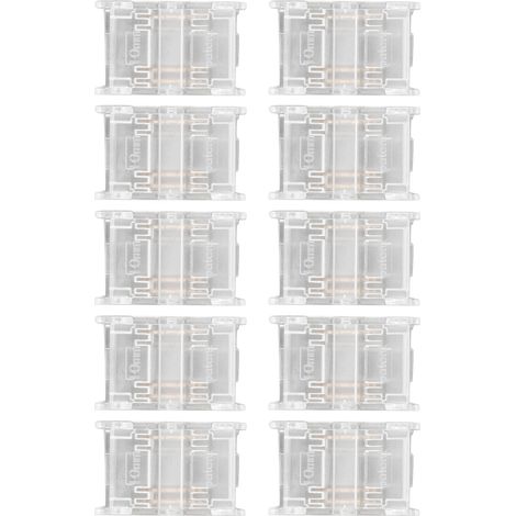 Lot de 10 connecteurs à 3 broches de 10 mm pour rubans LED COB : connexion rapide, sans soudure et sans espace.