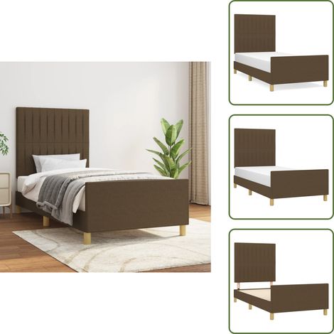 Bettgestell ohne Matratze Dunkelbraun 80x200 cm Stoff - Bettes Gestell - Holzbetten - Lattenrost - Doppelbett - Boxspringbett (1/5)