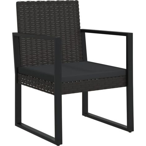 Maison Exclusive - Gartensessel mit Kissen Schwarz Poly Rattan