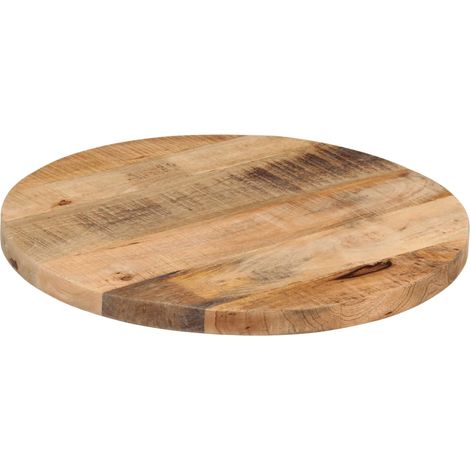 Dessus de table,Plateau de table,Dessus de bureau Ø 40x1,5 cm rond bois massif de manguier brut CFW60140 (1/5)