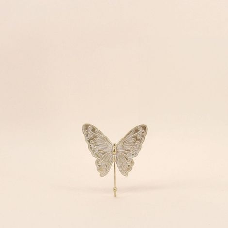 Patère forme papillon doré 13x15cm