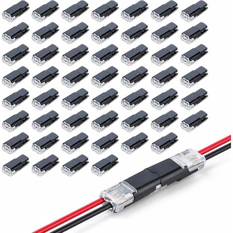 50 Pcs Connecteur Electrique Etanche 2 Broches Connecteur Electrique Rapide, Cosse Electrique Rapide Sans Soudure Pour Câble 18-22 AWG, Etanche Branchez et Jouez (1/5)