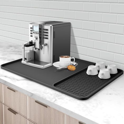 Tappetino da bar in silicone 60 x 40 cm con tappetino raccogligocce rimovibile - Adatto sotto la macchina del caffè e lo scolapiatti (1/4)