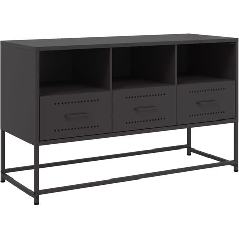 Mobile TV multimediale scaffale per televisione televisione buffet sala da pranzo soggiorno camera da letto 100,5 x 39 x 60,5 cm acciaio nero 020025552