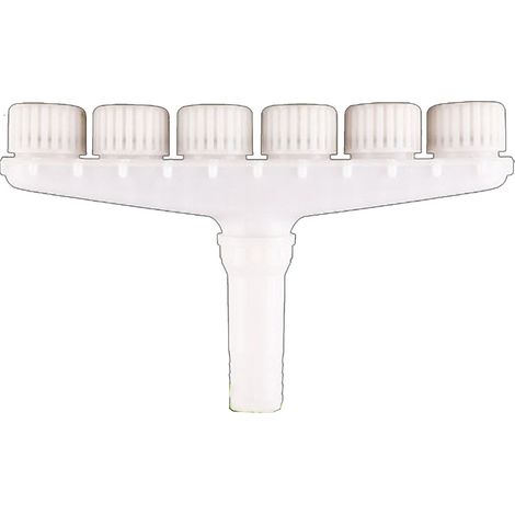 Tête d'arrosage multifonctionnelle en plastique à six trous pour jardin, extérieur et agriculture. (1/5)