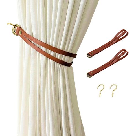 Fermacravatte per tende in similpelle – set da 2 pezzi, 50 cm