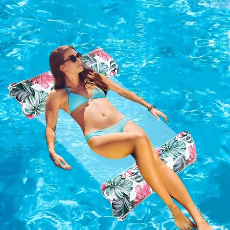 Aides à la natation gonflables pour piscine, jouets gonflables pour adultes, hamac de natation 4 en 1, jouet de piscine, hamac d'eau pour fauteuil, matelas, siège, matelas de natation (1/5)