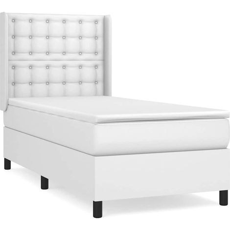 Maison Exclusive - Cama box spring con colchón cuero sintético bl (1/5)